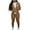 Brown, variant on Women's Plus Size Two Piece Outfits Long Sleeve Zip Up Jacket Jogger Pants Sweatsuits Casual Slim Fit Fall Tracksuits