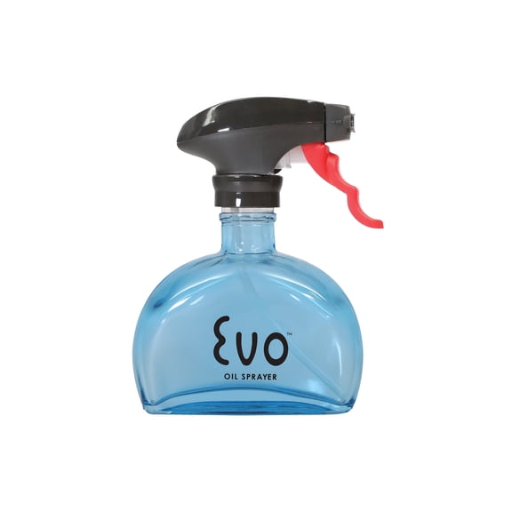 Evo Glass Oil Sprayer, Non-Aerosol For Olive Oil, Cooking Oils And Vinegars, Blue, 6-Ounce Capacity, For Grilling, Roasting, Air Frying, Baking And Salad Prep