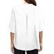 thumbnail image 3 of Tops de verano para mujer, cuello en V, media manga, exquisito color puro, elegante, blusa informal para mujer, para fiesta, oficina, salida, blanco S, 3 of 5