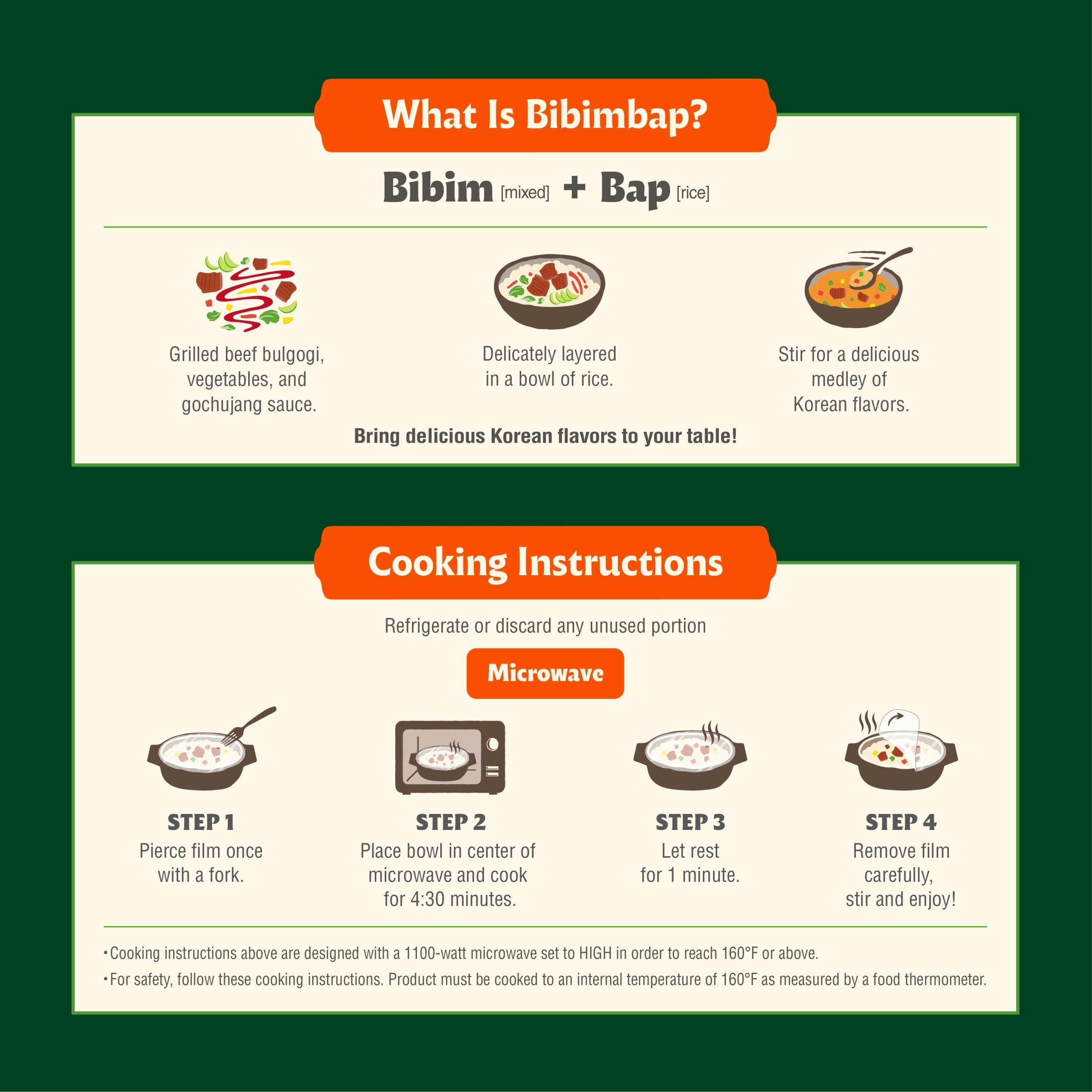 Bibigo Frozen Beef & Vegetable Bibimbap Rice Bowl, 10.0 oz