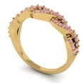 thumbnail image 2 of 0.495 ctw Wedding Band for Women - 18K yellow Gold Simulated Pink Diamond Stackable Eternity Ring, 2 of 6