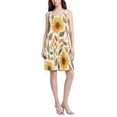 thumbnail image 2 of FORMRS Summer Dress for Women Loose U Neck Sleeveless Midi Beach Sundresses with Pockets, Watercolor Sunflowers, 2 of 8