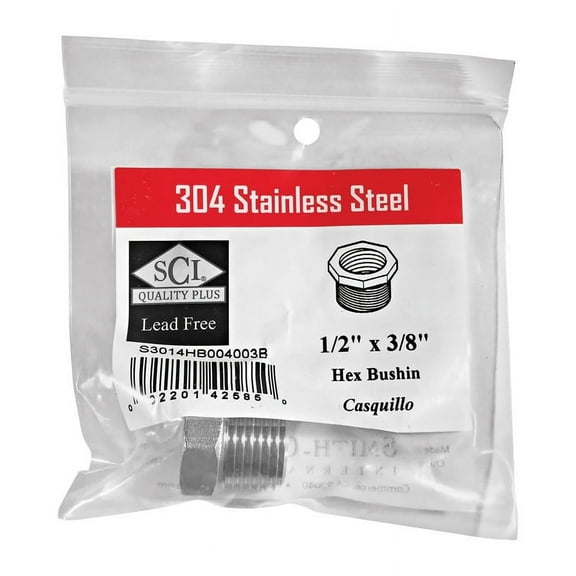 HEX BUSHING 1/2X3/8" SS