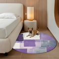 thumbnail image 2 of Abstract Purple Round Area&nbsp;Rug 4ft Gray Graffiti Mottled Color Block Modern Art Non-Slip&nbsp;Washable Circle Rugs Soft Felt Indoor Floor Mat for Bedroom Kitchen Living Room Bathroom, 2 of 9
