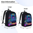 thumbnail image 4 of XMXT Backpack for School Work, Retro Colorful Pixel Gamer Canvas Bookbag Travel School Bag for Women Men, M, 4 of 7