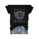 thumbnail image 1 of Sun and moon print round neck t-shirt, spring and summer casual short sleeve tops, women's clothing, 1 of 6