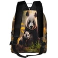 thumbnail image 3 of Lsque Forest Panda Pattern Backpack – School Travel Canvas Daypack with Ergonomic Padded Straps, Multiple Compartments & Leather Handle, 3 of 5
