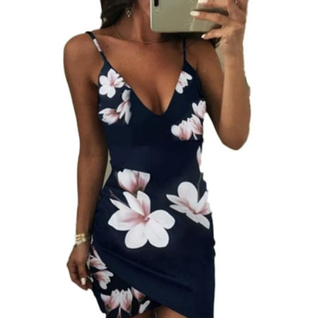 Women Sexy Summer Floral Bodycon Evening Party Cocktail Beach Short Mini Dress
