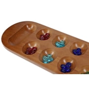 WE Games Coffee Table African Stone Game Mancala - Solid Wood with Walnut Stain