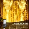 600 LED Curtain Lights for Bedroom Wall, Plug in Window Hanging Fairy String Lights, Indoor ...