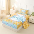thumbnail image 2 of Erosebridal Light Blue Waffle Baseball & Bat Logo Graphic Twin Sheet Sets 3pcs, Baseball Graphic Bedding for Boys And Girls Kids,Super Cozy Room Decor, 2 of 5