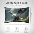 thumbnail image 4 of KLL Forest River Bald Eagle Pattern Silk Pillowcase for Hair and Skin Standard Size 20"X 30" Soft Breathable Pillow Covers for Sleeping, 4 of 6