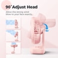 thumbnail image 5 of Ventilador de mesa silencioso, pequeño ventilador de escritorio USB con 4 velocidades de viento, se puede ajustar 90 grados, ventilador inalámbrico, rosa JAMW Sencillez, 5 of 5
