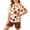 Brown, variant on Girls 2 Piece Outfits Retro Floral Print Boho Sets Short Sleeve Top and Elastic Waist Shorts Kids Girl Clothes Brown,Size 7-8T