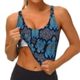 thumbnail image 4 of Haiem Turtle Pattern Womens Sports Bra - U Neck Padded Low Impact Yoga Bra Workout Crop Top Gym Moisture-Wicking Workout Vest -XX-Large, 4 of 9