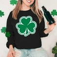 thumbnail image 5 of St.Patrick's Day Sweatshirt Women Irish Shamrock Long Sleeve Shirt Ireland Clover Crewneck Pullover Tops Black XS, 5 of 5