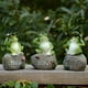 thumbnail image 3 of Estatuas de rana de jardín JM 3 piezas de resina con paz disfrute signo de esperanza decoraciones de verano, 3 of 4