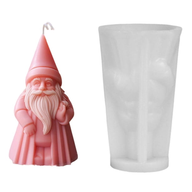 Ruifaya Molde de silicona para velas de Papá Noel en 3D, para hacer coronas de bricolaje, arcilla enana, yeso Res λ√