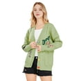 thumbnail image 3 of Women'S Cable Knit Long Sleeve Open Front Cardigan Sheep V-Neck Button Down Sweater Coat Outwear Grass Green XS, 3 of 7