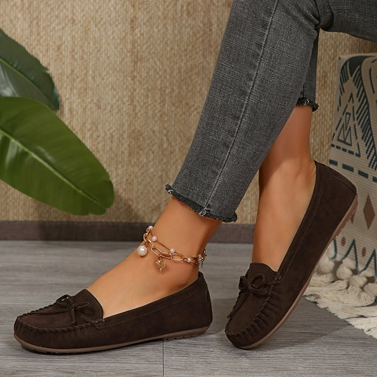Loafers Women's Brown Flat Shoes Viluyesy Womens Loafer Shoes
