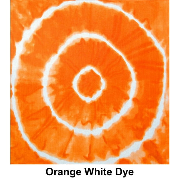 Orange White Dye Print Designs Cotton Bandana (22 inches x 22 inches)