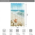 thumbnail image 6 of Stall Small Shower Curtain 36Wx72H Inch Half Beach Starfish Ocean Seashell Coastal Sea Wave Seaside Island Summer Scenery Decor Fabric Polyester Waterproof Fabric 7 Pack Plastic Hook WW-IHTB, 6 of 6
