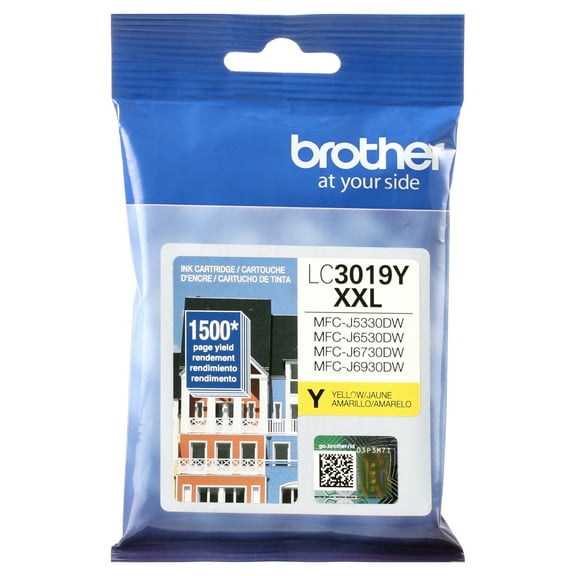 Brother Genuine LC3019Y Super High Yield Yellow Ink Cartridge, Page Yield Up To 1,500 Pages