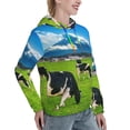 thumbnail image 2 of KLL Grazing Cows Mountain View for Womens Pullover Hoodie with Pocket Hooded Long Sleeve Shirts Sweatshirt for Women-Small, 2 of 7