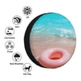 thumbnail image 4 of Sikiie Pink Float Ring On Beach PVC Leather Spare Tire Wheel Cover Spare Tire Cover, for Car Truck SUV Camper Trailer Universal Fit(14-17in)-16 inch, 4 of 6