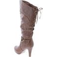 thumbnail image 3 of Top Moda Womens Page-65 Knee High Round Toe Lace-up Slouched High Heel Boots, 3 of 7