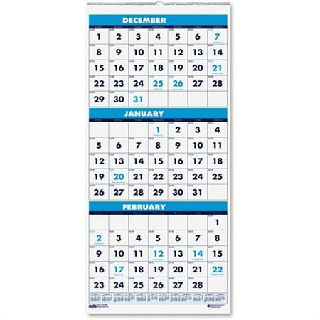 House of Doolittle 3-Month Vertical Compact Wall Calendar 3646