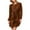 Brown, variant on Lmnyox Women's Long Sleeve Velour Velvet Dress Ribbed Crew Neck Midi Dress Flowy Cocktail Party Dress Clubwear