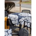 thumbnail image 5 of Outdoor Tablecloth with Umbrella Hole for Patio/Picnic/Party/Camping, Navy Blue Conch Coastal Waterproof Table Cloth Square Cover Washable, Nautical Summer Ocean (54"x 54"), 5 of 9