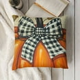 thumbnail image 3 of YINGXI Fall Decorative Throw Pillow Covers, Orange Truck Porch Outdoor Home Decor, Check Bow Thanksgiving Cushion Case 24x24in, 3 of 5
