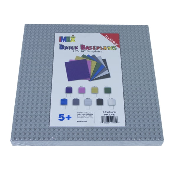 6 pack Gray 32x32 stud Baseplates