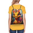 thumbnail image 4 of Sigee Colorful Flower Chameleon for Drawstring Zipper Backpack ,Waterproof, Durable, Lightweight Gym Bag for Sports, 4 of 5