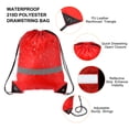 thumbnail image 3 of Unique Bargains Drawstring Backpack Bulk Gym Draw String Bags Reflective Strips Cinch Sack, Red 25 Pack, 3 of 7