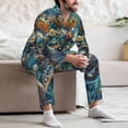 thumbnail image 6 of Bingfone Men's Pajama Set 2 Piece Loungewear PJs, Long Sleeve with Pajama Pants-Colorful Plant Turtle, 6 of 7