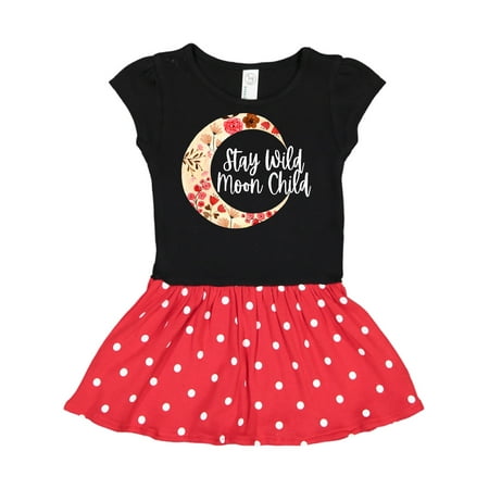 

Inktastic Baby Stay Wild Moon Child Crescent Moon with Flowers Gift Toddler Girl Dress