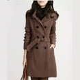 thumbnail image 2 of FEIFLY Women Fashion Loose Winter Warm Long Sleeve Button Button Jacket Coats With Belt Solid Color Female Outwear, 2 of 4