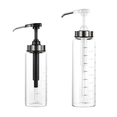 

NUOLUX 2Pcs Sauce Bottles Press Sauce Bottles Salad Dressing Bottles (White Black)
