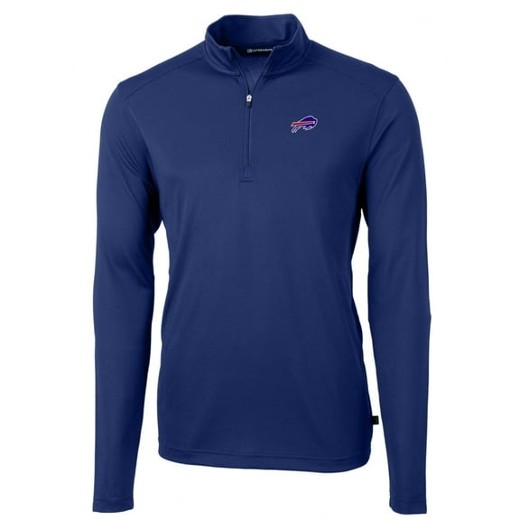 Men's Cutter & Buck Royal Buffalo Bills Big & Tall Virtue Eco Pique Quarter-Zip Pullover Jacket