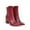 Red, variant on Women's High Chunky Heeled Boots, Zip Up Ankle Booties with Square Toe | Perfect for Casual Outings and indoors