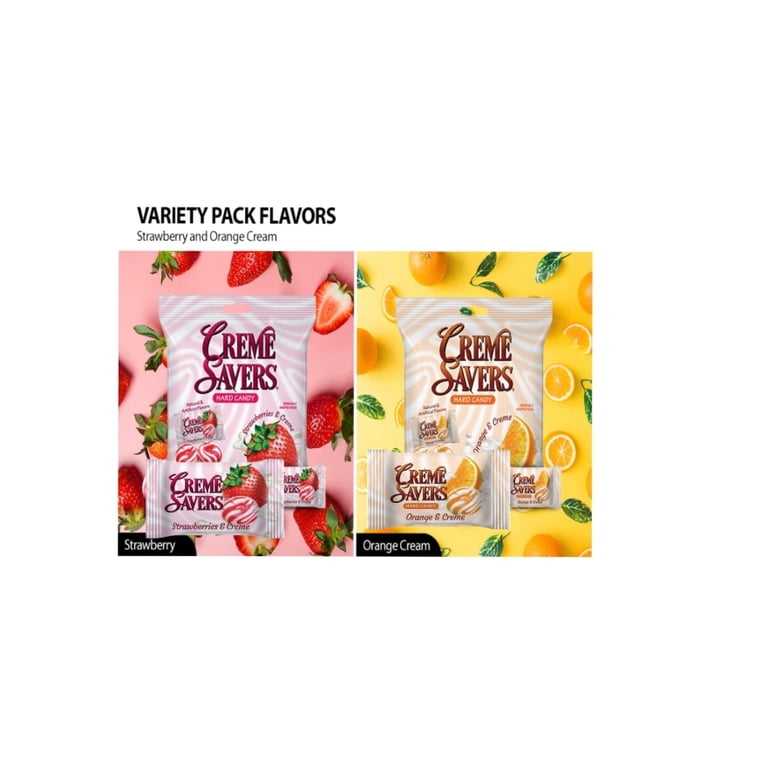 Creme Savers Candy | Strawberry and Creme Orange and Creme Hard