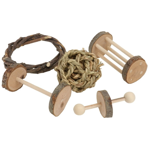 Play Molar Toy Wooden Playset Chewing Plaything Toys for Rabbits Bunny Toys Chew Toys Teething Toys Bite Plaything