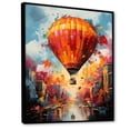 thumbnail image 2 of Designart "Hot Air Balloon Bliss In Street Art" Hot Air Balloon Floater Framed Wall Decor, 2 of 5