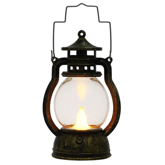 STOBOK Portable LED Retro Small Lantern Dark Brown for Outdoor Emergencies
