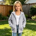 thumbnail image 5 of Jalioing Kids Zip Up Hoodie Casual Long Sleeve Hooded Sweatshirt Jacket with Pocket Teen Boys Girls Solid Outerwear, 5 of 9