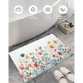 thumbnail image 5 of Shag Bath Rugs Summer Botanical Country Floral Plush Soft Fluffy Doormat Floor Carpet,Non-Slip Living Room Bedroom Kitchen Entryway Door Mats Pastoral Flowers on White, 5 of 6