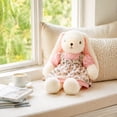 thumbnail image 2 of Floral Dress Lop Eared Rabbit Plush Toy Soft Stuffed Bunny Doll Long Floppy Ears Bedside Companion Bedroom Aesthetics Gift Decor 11.8 Inch, 2 of 5
